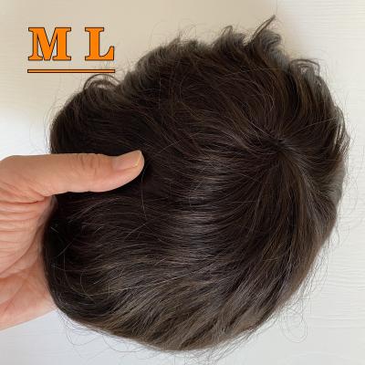 China Man Use Mono Hairpiece 8*10 PU Men Daily Hairpieces With Straight Hair 1B Wig Hairpiece For Men Daily Wear for sale