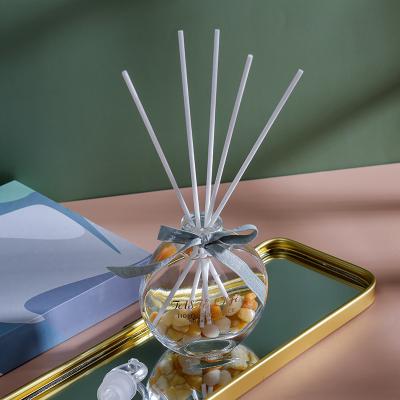 China 100ml Clear Glass Spar Reed Decorative Chinese Style Living Room Luxury Hotel Incense Diffuser With Box Home Fragrance for sale