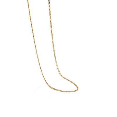 China Chris April TRENDY In Stock 316L Stainless Steel PVD Gold Plated 2mm Cuban Curb Sweater Chain Necklace for sale