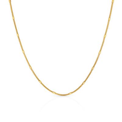 China Jewelry 18k Gold 316L Stainless Steel Waterproof Stackable Snake Chris April Bamboo Satellite Chain Necklace for sale