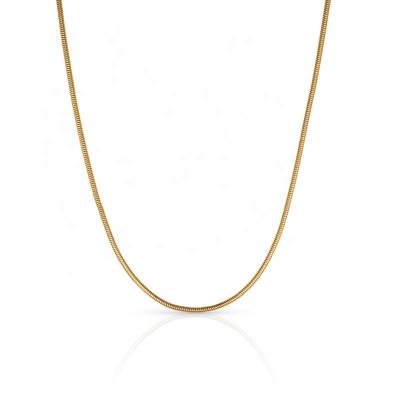 China Chris April Fashion Jewelry 316L Stainless Steel PVD Gold Plated Round Snake Long Chain Necklace For Women for sale