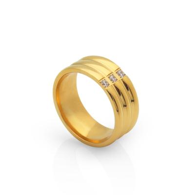 China TRENDY Chris April Fashion Jewelry PVD 18K Stainless Steel 316L Gold Plated Retro Irregular Finger Rings for sale