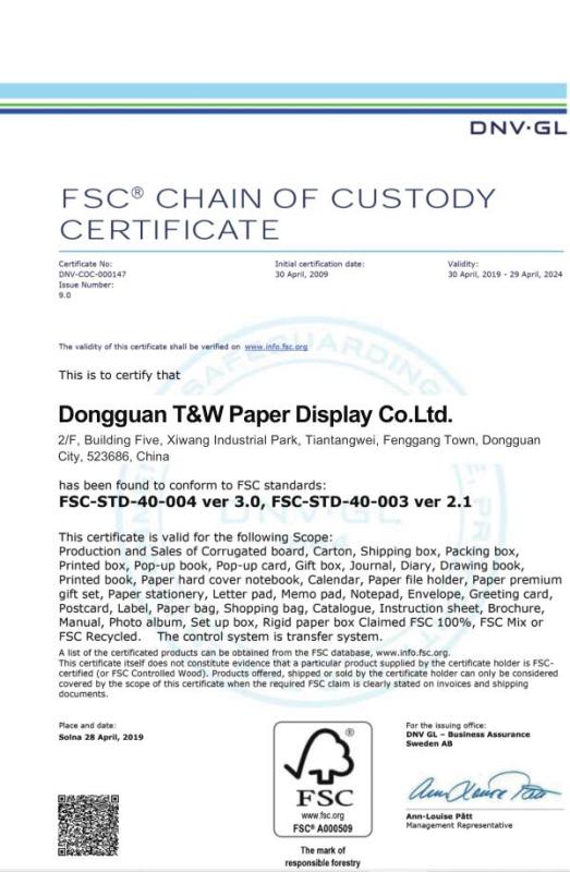 FSC - Dongguan Fengxin Paper Display Co. Ltd