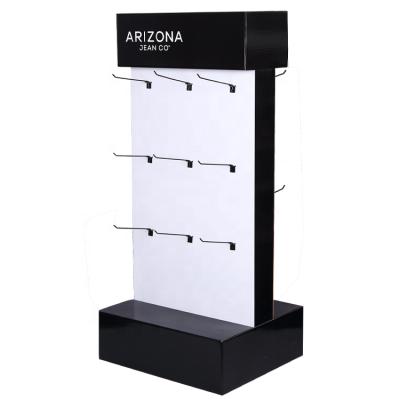 China Eco-Friendly Supermarket Advertising Material 2 Warehouse Cardboard Display Cardboard Retail Display Stands With Hook For Slipper for sale