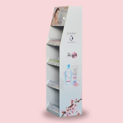 China Suitable for carrying out with products before shipping durable cardboard display racks POP floor display stand for face wash for sale