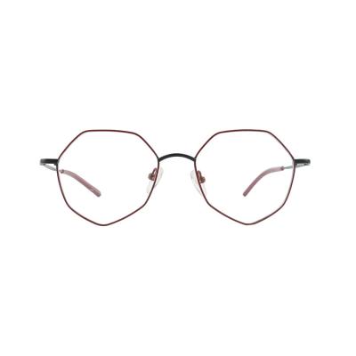 China 2020 High Quality Metal Optical Frames Rim Eyeglasses For Reading Or Decoration Double Color Irregular Plating Designer for sale