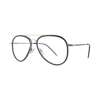 China For 2020 Reading Glass Metal Blue Bridge Silver High End Glass Optical Frames Anti Double Eye Frames Designer Frames for sale