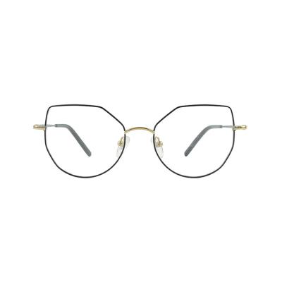 China 2020 Fashionable Double Color Metal Optical Frames Cateye Glasses For Reading Or Decoration Designer High End Plating Glasses for sale