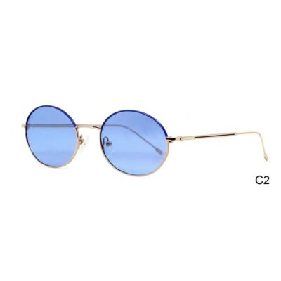 China Fashion Sunglasses 96123 Hot Selling Metal Color Double Sunshades Sun Glasses Fashionable Metal Oval Whole Glasses for sale