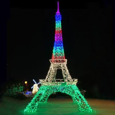 China Commercial Use OEM Quality Eiffel Tower Led Decorative Landscape Light Large Festival Lights for sale