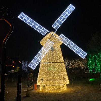 China Commercial Use New Product Dutch Windmill Led Lights Attractions Outdoor Night Decorative Lights for sale