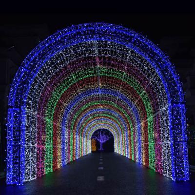 China Commercial Use Outdoor Large Landscape Light Arch Tunnel Led String Lights Decorative Modeling Lights For Park for sale