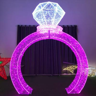 China Commercial Use Outdoor Decorations Park Mall Business Center Any Festival Use IP65 Waterproof 3D Level Large Standing Led Pattern Light for sale