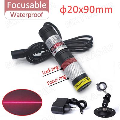 China Waterproof Lens D20X90mm Glass Red Line Focusable 635nm 660nm Industrial Scanning 10mW 30mW 50mW 100mW 200mW Laser Module For Cutting Positioning for sale