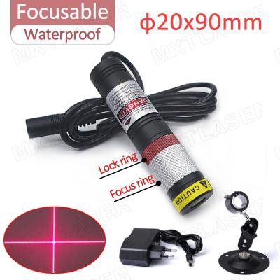 China Industrial Scanning D20X90mm Lens Focusable 635nm 660nm Cross Waterproof Glass Line 10mW~200mW Red Laser Module For Cutting Positioning for sale