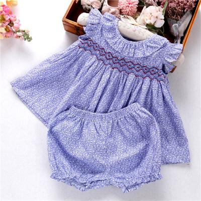 China C07338 baby handmade children's clothing baby clothes shirt girls summer clothes pink breathable suit wholesale for sale