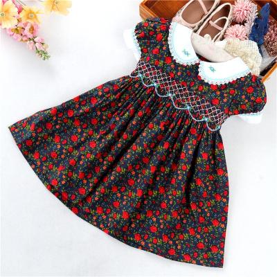 China C2010 summer children clothes embroidery breathable babies dresses smocked baby outfit cotton children boutiques for sale