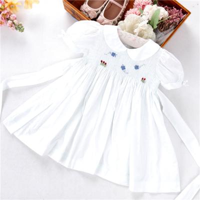 China L062388 Girls Breathable Smocked Floral Dress Summer Flower Ruffles Cotton Kids Clothing Wholesale for sale