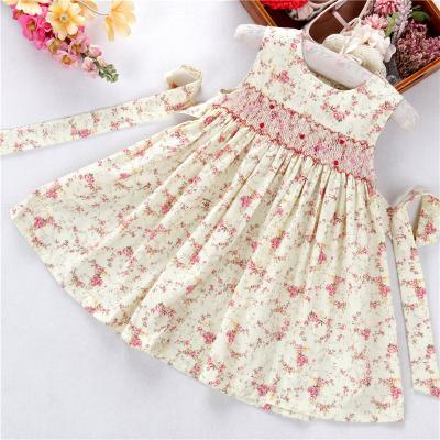 China C06168 Breathable Wholesale Kids Outfit Girl Dresses Kids Clothing Flower Summer Floral Ruffles Cotton for sale