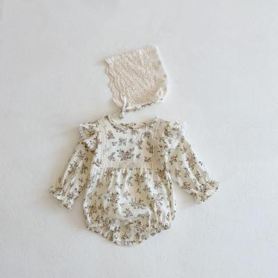 China PP92405 Breathable Spring Toddler Kids Newborn Infant Jumpsuit Rompers Lace Ruffles Casual Clothing Babies Outfit for sale