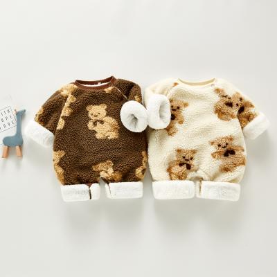 China Hot New Arrival 204H10 Falling Baby Boy Winter Clothes Bear Fur Rompers Cute Breathable Newborn Girls Kids Overalls for sale