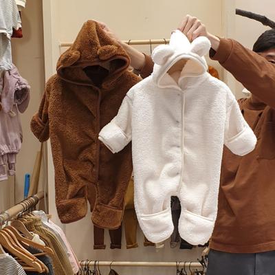 China 2021 Fall Autumn Winter Warm Baby Kids Clothes Fur Toddler Breathable Hooded Newborn Romper Jumpsuit Newborn Baby Clothes for sale