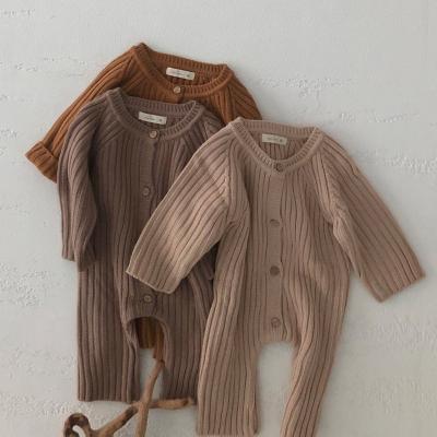 China 2021 Fall Winter Breathable Newborn Baby Kids Knitted Rompers Toddler Boys Girls Knitted Jumpsuit Clothing for sale