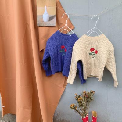 China P13134043 Anti-wrinkle Infant Baby Kids Sweaters For Autumn Vintage Flower Knitted Toddler Wholesale for sale