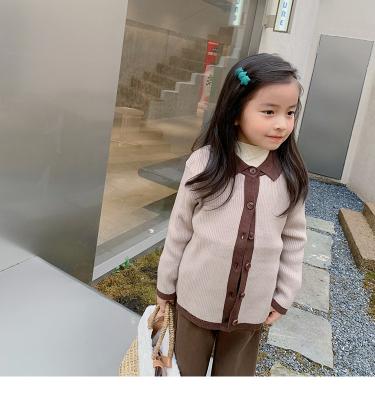 China Anti-wrinkle 2021 Fall Winter Toddler Babies Infant Cardigan Kids Knitted Shirt Tops 21P23041 for sale