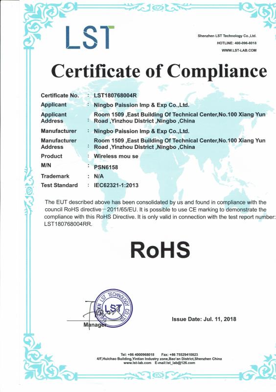 RoHS - Ningbo Paission Imp & Exp Co., Ltd.