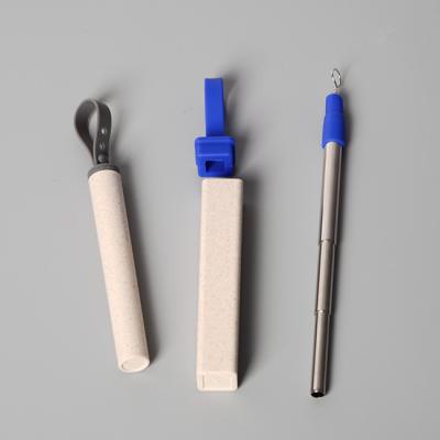 China Wholesale Wheat Viable Straw Case Reusable Stainless Steel Drinking Straw With Logo for sale