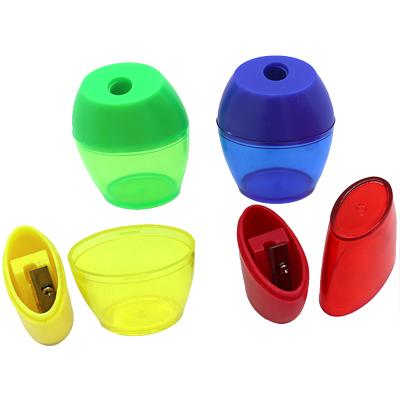 China Durable 1 Holes Manual Small Fancy Cute Kids Pencil Sharpener With Lid for sale