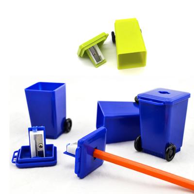 China Custom Logo Trash Can Shape Easy Hot Selling Universal Pencil Sharpener For Kids for sale