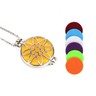 China ALLOY Essential Oil Necklace Diffuser Pendant Aromatic Perfume Pendant Necklace for sale