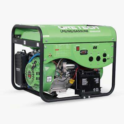 China GRETECH portable 5 - 3 kW 6kw single / durable three phase in 1 setback / electric start lpg / generator 25L natural gas / gasoline for sale