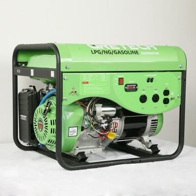 China GRETECH (NG) CE ISO Approval 6kw-7kw 60HZ 15HP 4-Stroke Portable Electric Gasoline Generator 25L Start LPG/Natural Gas for sale