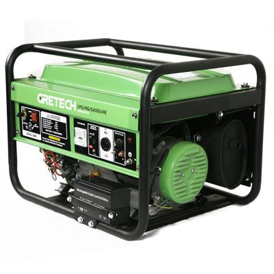 China 2500W CE ISO 2 In 1 Recoil LPG NG Single Phase / Electric Start Gasoline Generators For Home Use Quiet 15L for sale