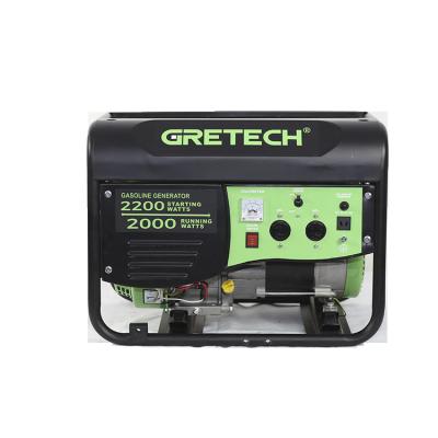 China Good quality 2.1kw gasoline hot sale GRETECH JL250100 electric generator 2kw 15L for sale