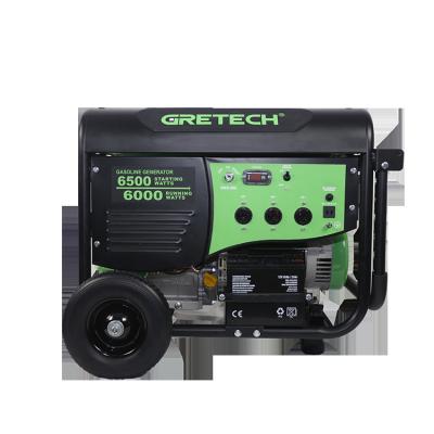 China Gretech JL650112 5.5hp electricity supply gasoline china 5kw gasoline generator made in china 25L for sale