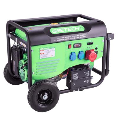 China Gretech CE 13HP/6.0KW Power Engine 230V 3 Phase Portable Gasoline Electric Start Gasoline Generator 25L for sale