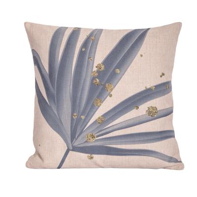 China Soft Plant Digital Printing Flowers Leaves Pillow Case Cotton Home Decoration Linen Cushion Covers Wholesale for sale