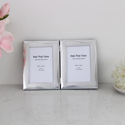 China Europe\North America 5x7 two pieces of transparent glass-metal picture frame of home decoration folding photo frame for sale