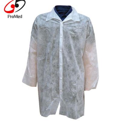 China Comfortable Disposable Non-Woven Non-Woven Doctor White Lab Coat Work Gown PP Uniform for sale