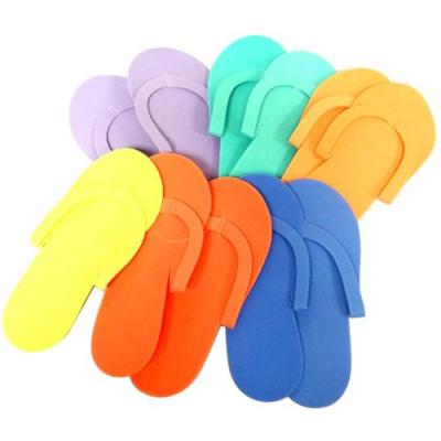 China Disposable Slippers EVA Foam Salon Spa Slipper Comfortable Single Terry Cloth Hotel Mult-color for sale