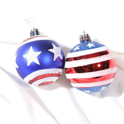 China Customizable Popular Holiday Celebration of the American Independence Day Stage Decoration Window Display Hanging Colorful Christmas Balls for sale