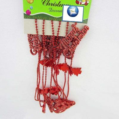 China Wholesale Customizable New Happy Christmas Letter Plastic Plated Irish Bead Pendant Chain for sale