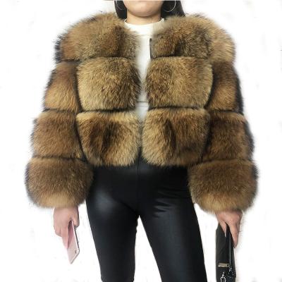 China 2021 Sale Anti-Wrinkle Real Winter Real Fox Raccoon Real Winter Mink Fur Coat Female Ladies Fur Jacket for sale