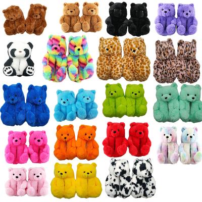 China China Factory Cheap Factory Price Custom Fashion Trend Teddy Bear Plush Slippers Multi-Color for sale