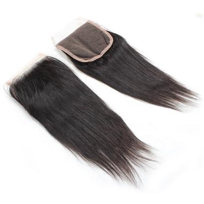 China Latest Silky Straight Wave Hair Extensions 4x4 Lace Frontal Closure Free Piece Brazilian Staight Hair Extension Tape for sale