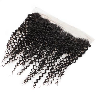 China ALL Closure 9A 13X4 Natural Curly Frontal Lace Frontal Hair Extension Stocking Clip In Hair Extensions Double Weft for sale